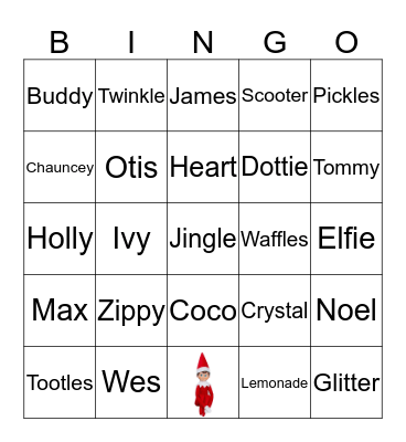 ELF ON THE SHELF Bingo Card