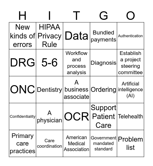 HIT BINGO Card
