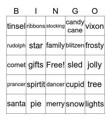 Christmas Bingo Card