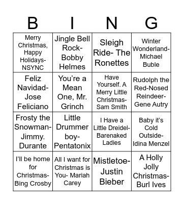 SAA Holiday PARTAY Bingo Card