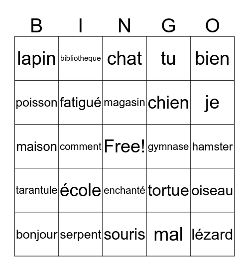 French Review And Places Bingo Card