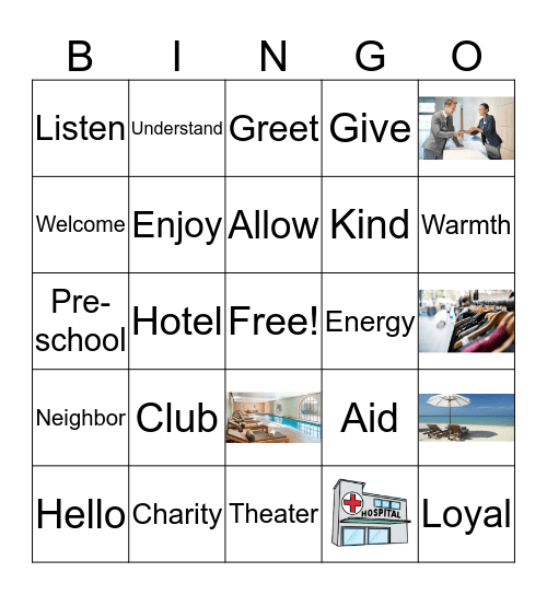 Hospitality  Bingo Card