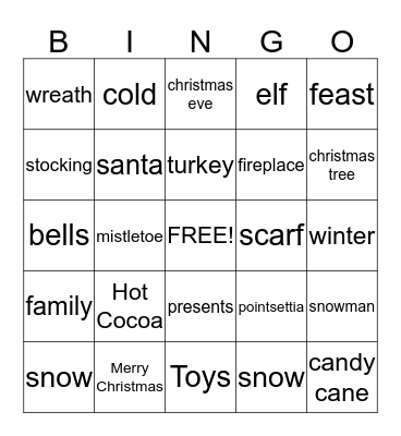 Christmas Bingo Card