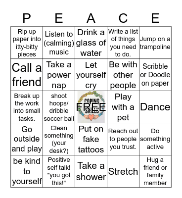 WHAT? ME WORRY? STRESS MANAGEMENT SKILLS Bingo Card
