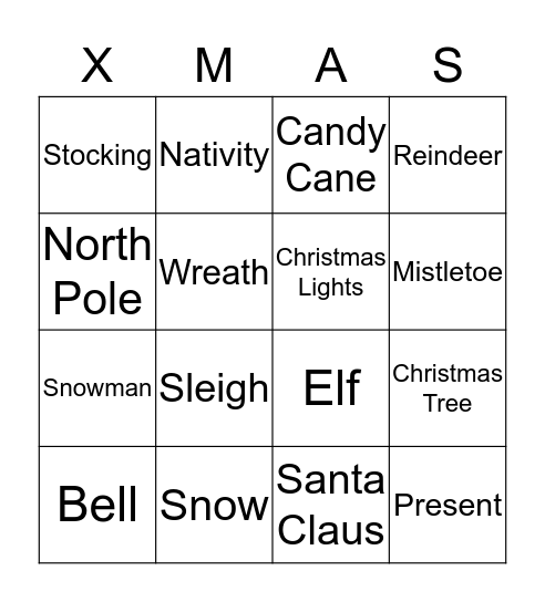 CHRISTMAS 2018 Bingo Card