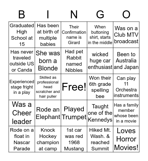 TSIC People Bingo Card