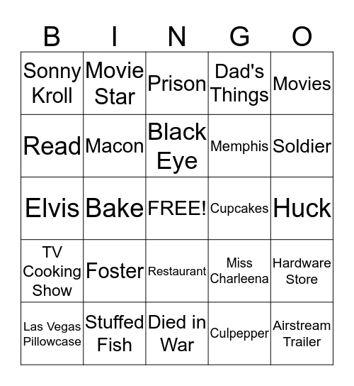 Close to Famous Bingo Card