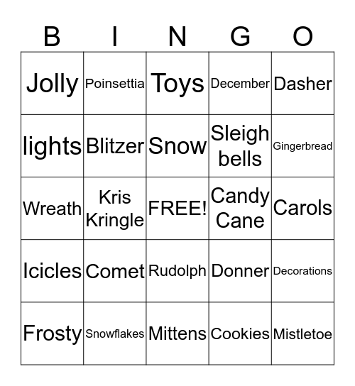 Winter wonderland  Bingo Card