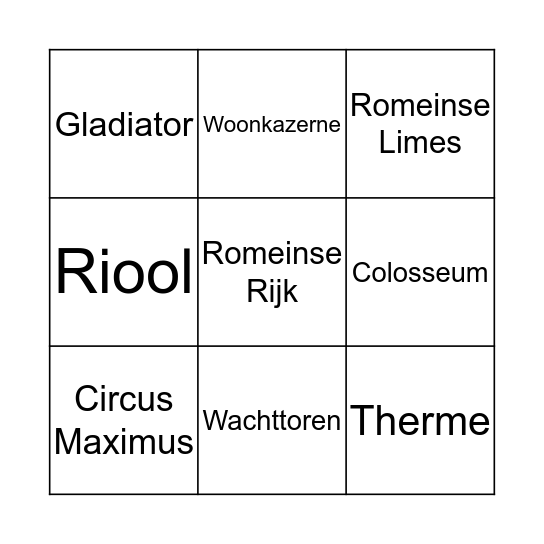 Het Romeinse Rijk Bingo Card