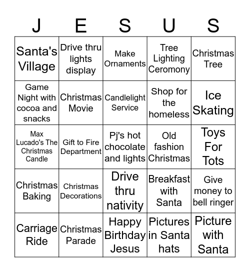 Christmas Bingo Card