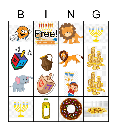 Chanukah Party Bingo Card