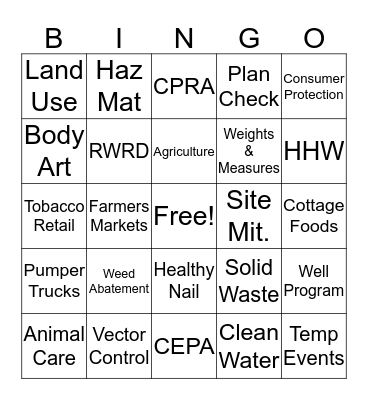 CEPA Admin Bingo 2018 Bingo Card