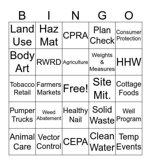 CEPA Admin Bingo 2018 Bingo Card