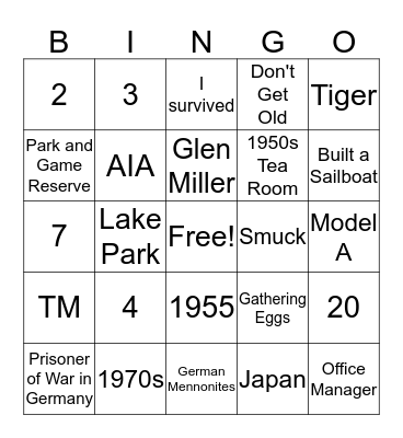 Ardis' Birthday Bingo Card