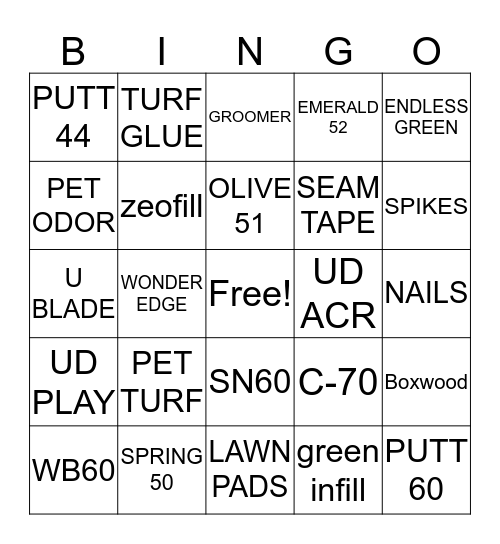GST Bingo Card