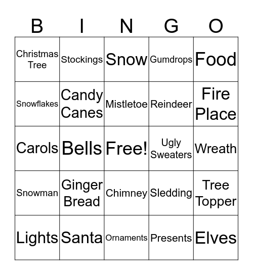 Happy Holidays! Bingo Card