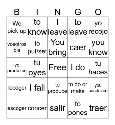 Type 2 Bingo Card