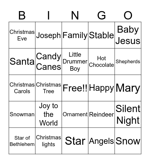 NDCA Holiday Bingo Card