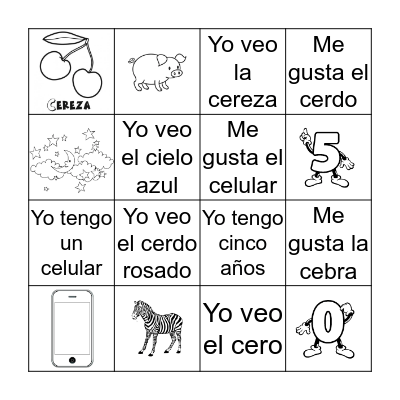 La letra Cc. ce / ci Bingo Card