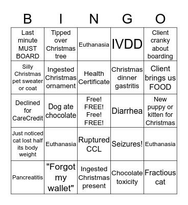 Holiday Bingo Card
