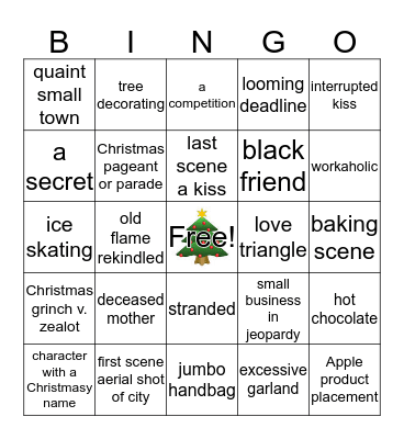 Hallmark Christmas Movies Bingo Card