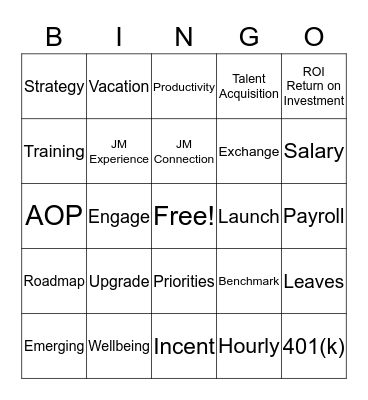 HR Lingo Bingo Card