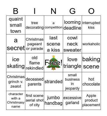 Hallmark Christmas Movies Bingo Card