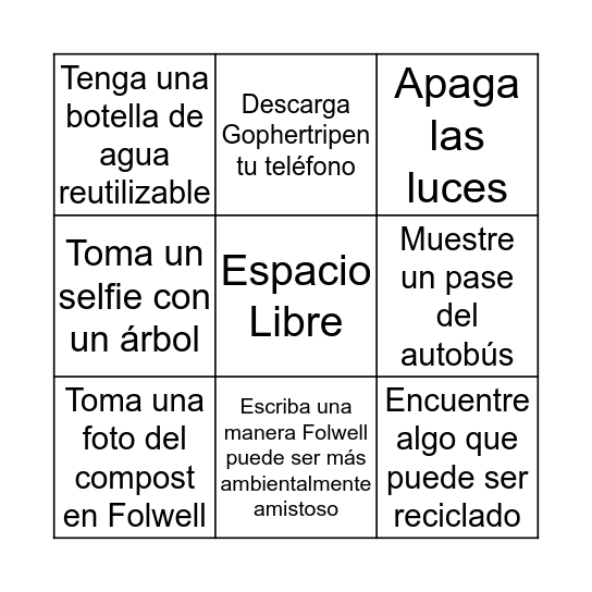 Búsqueda de tesoros Bingo Card
