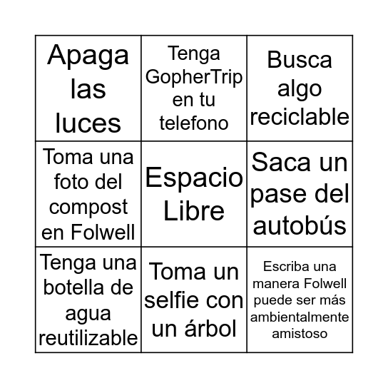 Búsqueda de tesoros Bingo Card