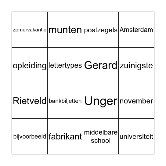 De man van de letters Bingo Card