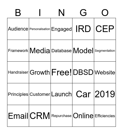 CRM Christmas Bingo Card