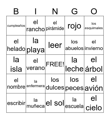 Las Niñas del Mundo Bingo Card