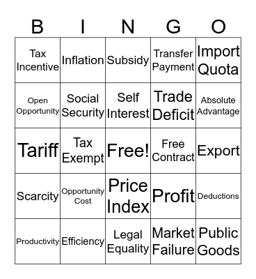FBLA Bingo Card