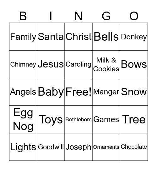 Christmas Bingo Card