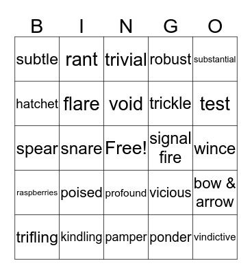 Jeffingo Bingo Card