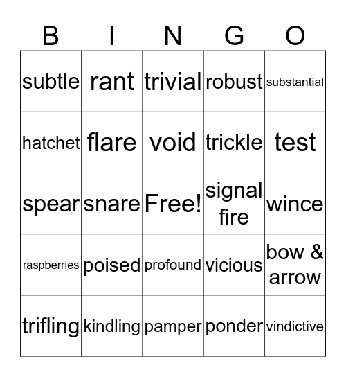 Jeffingo Bingo Card
