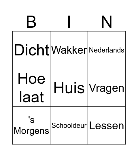 Waarom is het 's avonds donker? Bingo Card