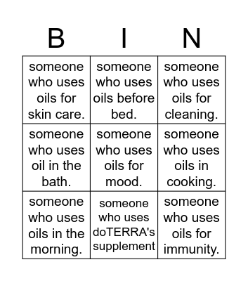 Talk to Bingo Card