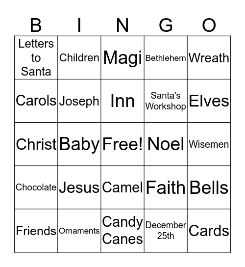 Christmas Bingo Card