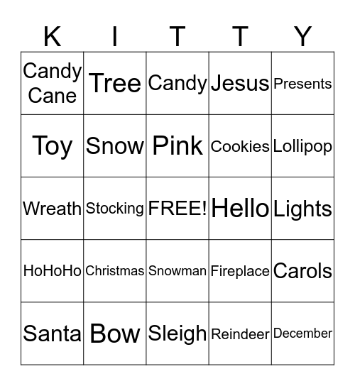 Hello Kitty Bingo Card