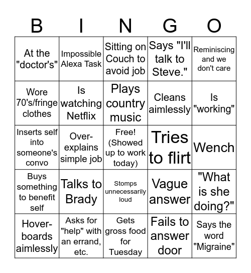 Maggie Bingo Card
