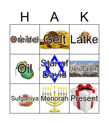 Chaukah Bingo! Bingo Card