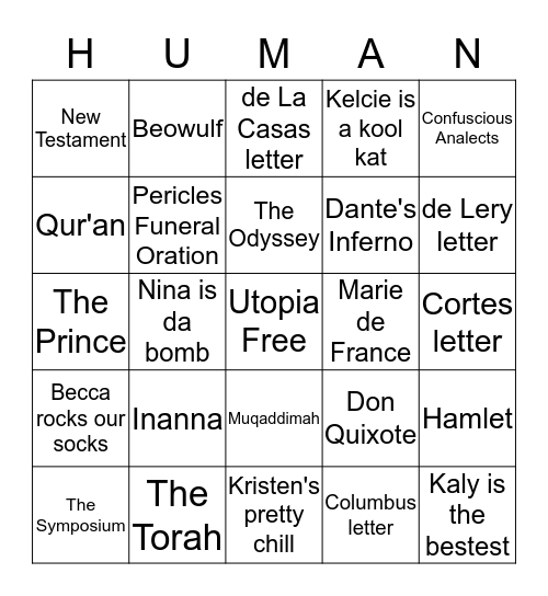 Utopia is superior to the Muqaddimah Bingo Card