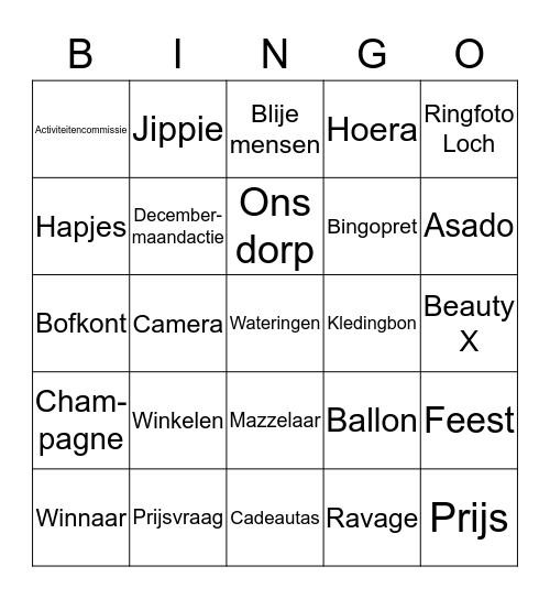 BIZ Centrum Wateringen Bingo Card