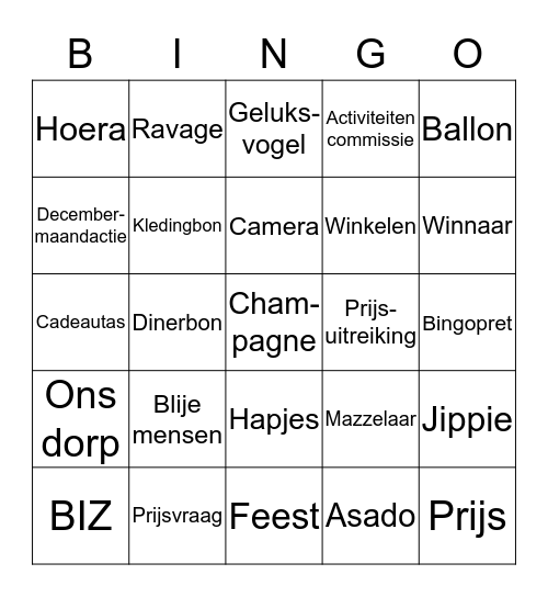 BIZ Centrum Wateringen Bingo Card