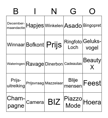 BIZ Centrum Wateringen Bingo Card