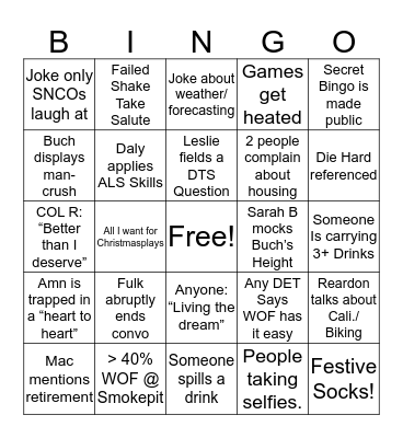 Det 3 Secret Bingo Card