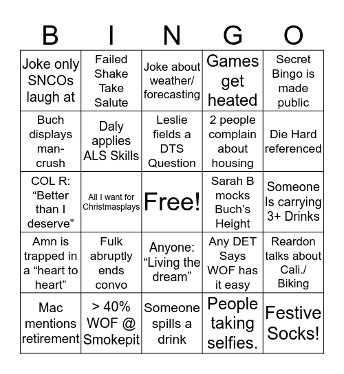 Det 3 Secret Bingo Card