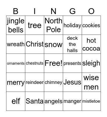 Christmas Bingo Card