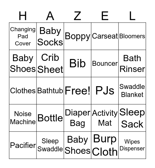 We Love Hazel Cate! Bingo Card